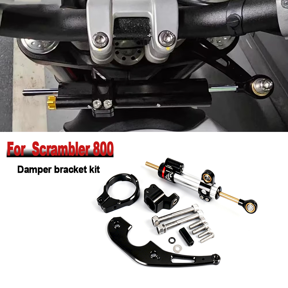 Steering Damper Stabilizer Kit Cnc - Ducati Scrambler 800 Scrambler800 새로운 오토바이